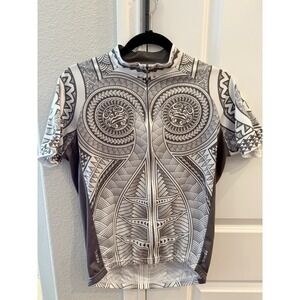 Primal Skull Cycling Jersey Men's M Full Zip Tribal Bike Road‎ Riding Racing